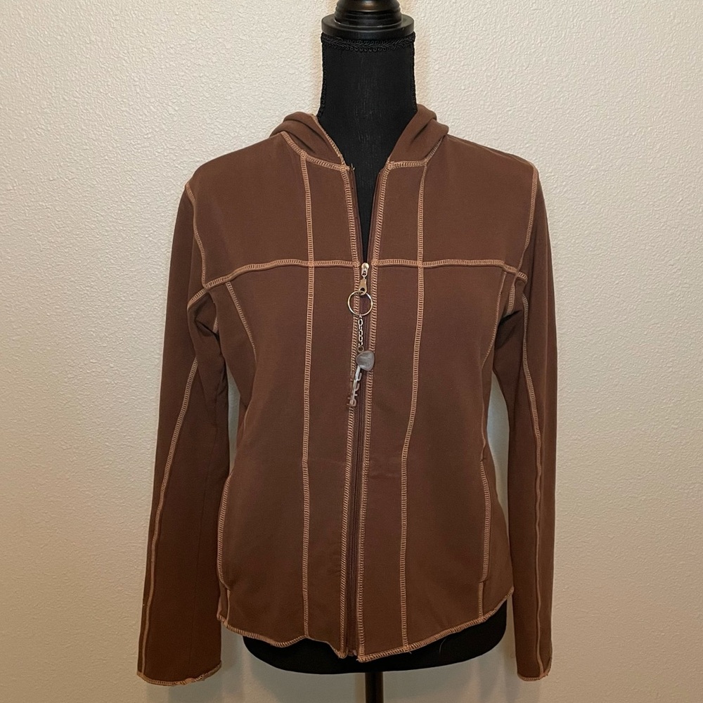 Balance collection by Marika brown Zip up hoodie
